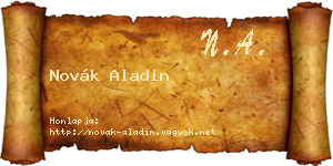 Novák Aladin névjegykártya